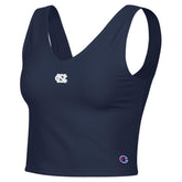UNC Logo Navy V-Neck Crop Tank